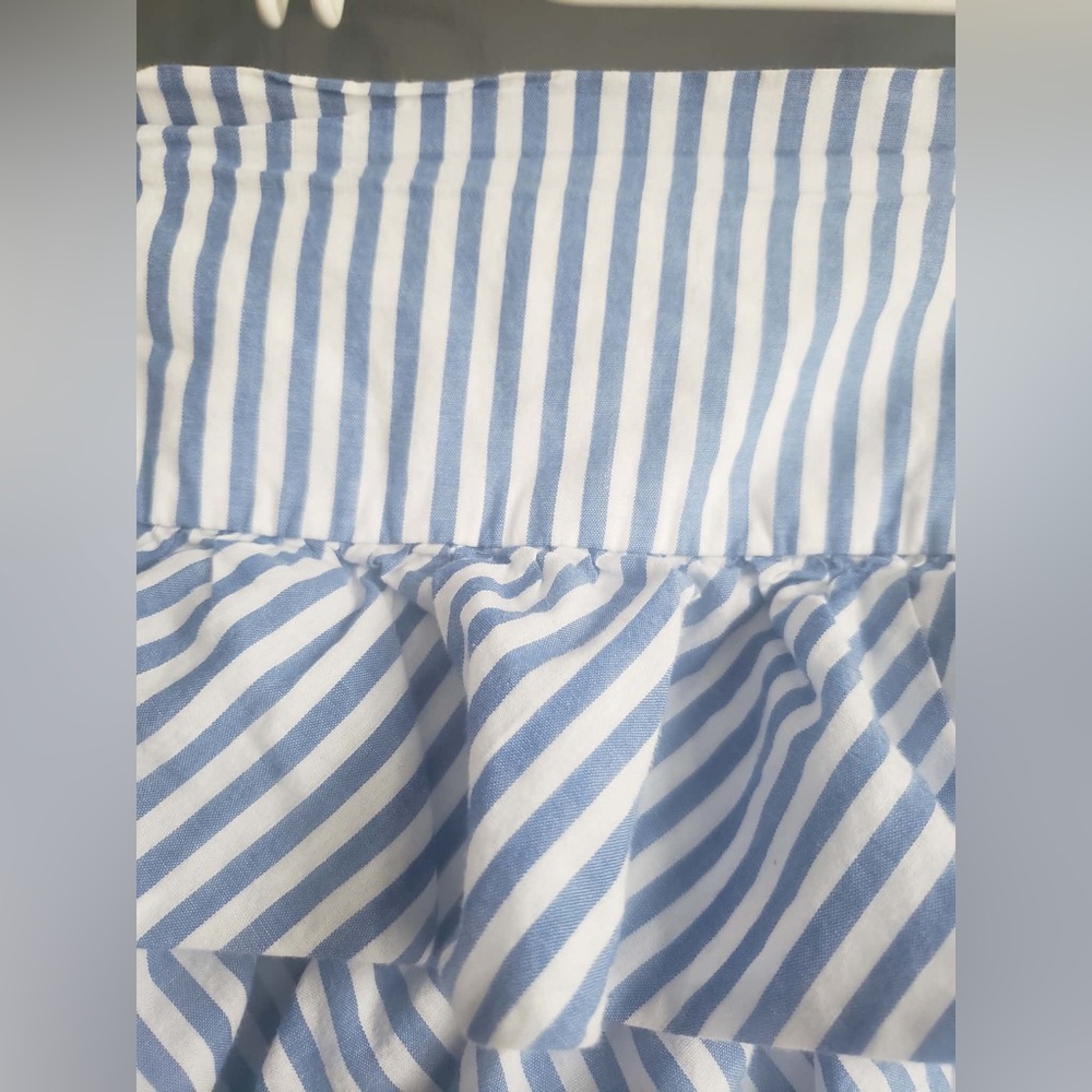 EUC. Girls M (8-10) Polo Ralph Lauren Pale Blue White Stripe Tiered Ruffle Skirt - Picture 3 of 9
